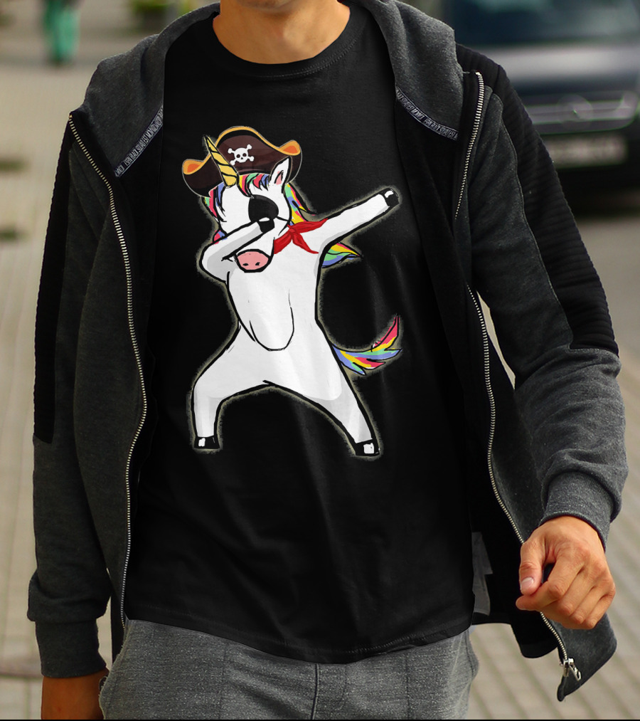 Funny Halloween Pirate Dab Unicorn T-Shirt