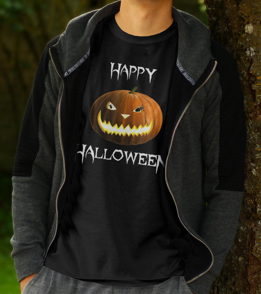 Happy Halloween Pumpkin And Spider Jack-O'-Lantern (D010 T-Shirt