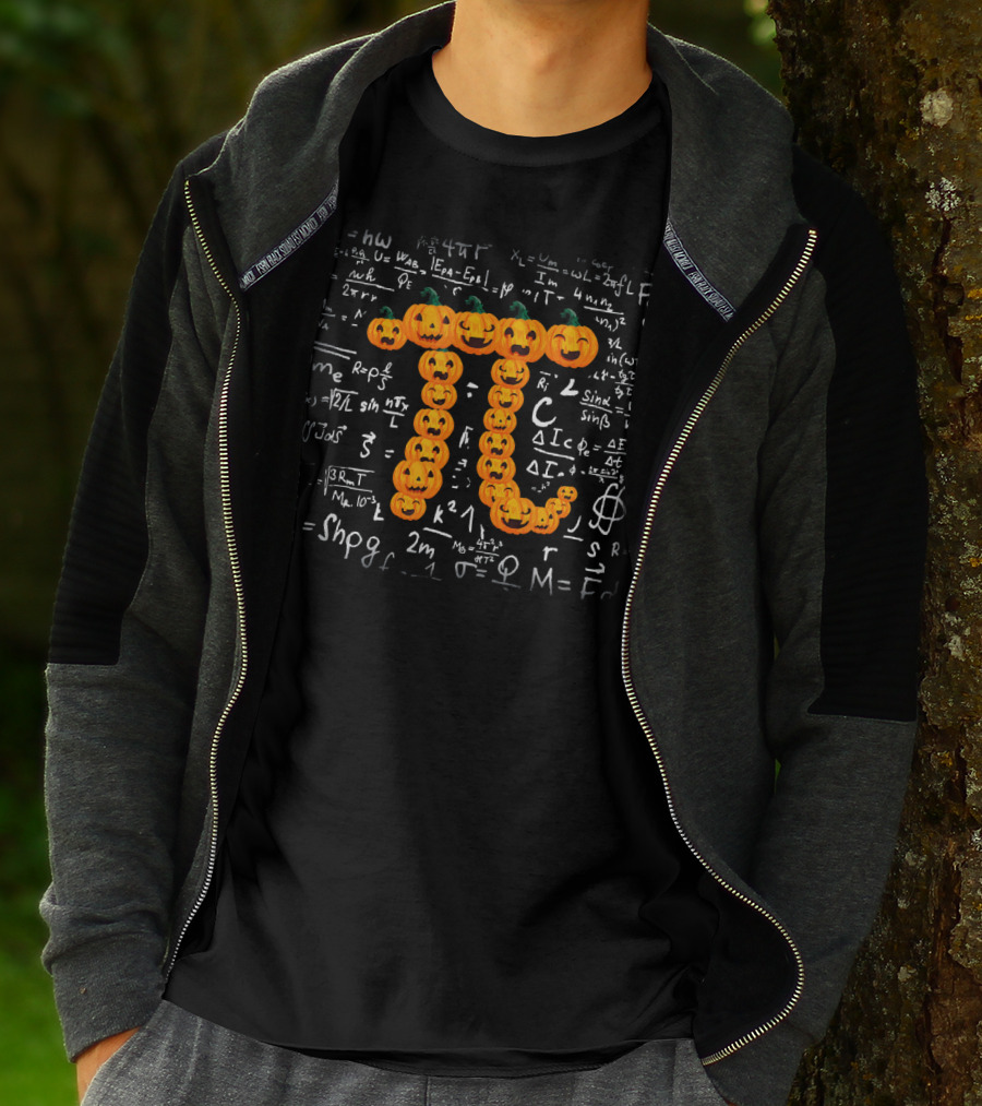 Pumpkin Pi Math Equation Symbols Halloween T-Shirt
