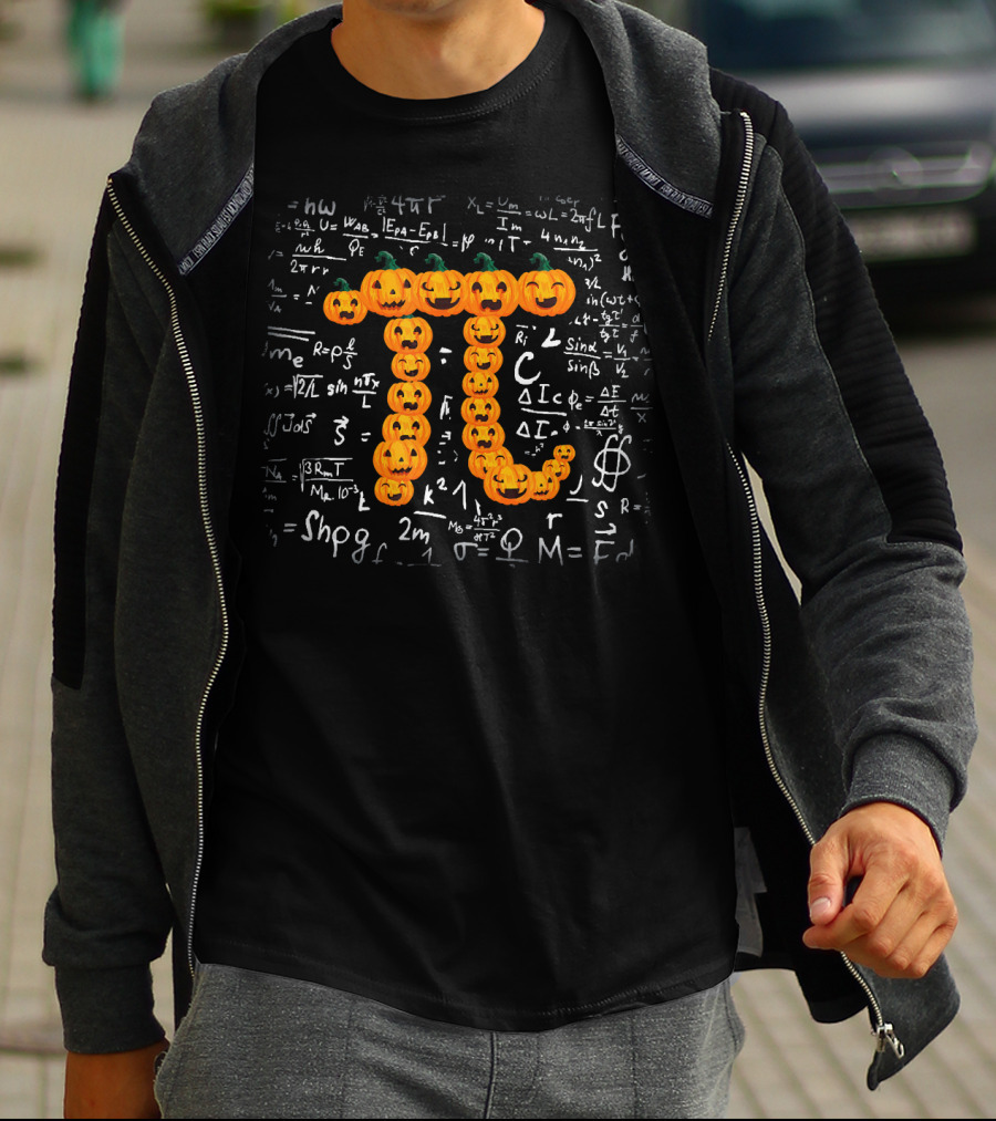 Pumpkin Pi Math Equation Symbols Halloween T-Shirt
