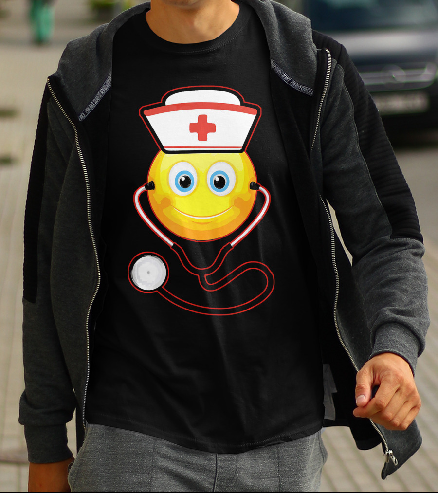 Smiley Nurse Stethoscope Halloween Girls T-Shirt