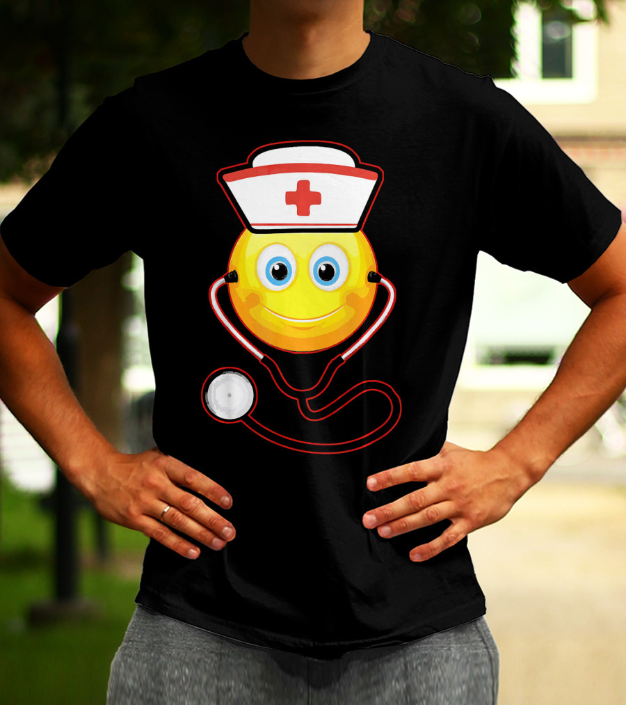 Smiley Nurse Stethoscope Halloween Girls T-Shirt