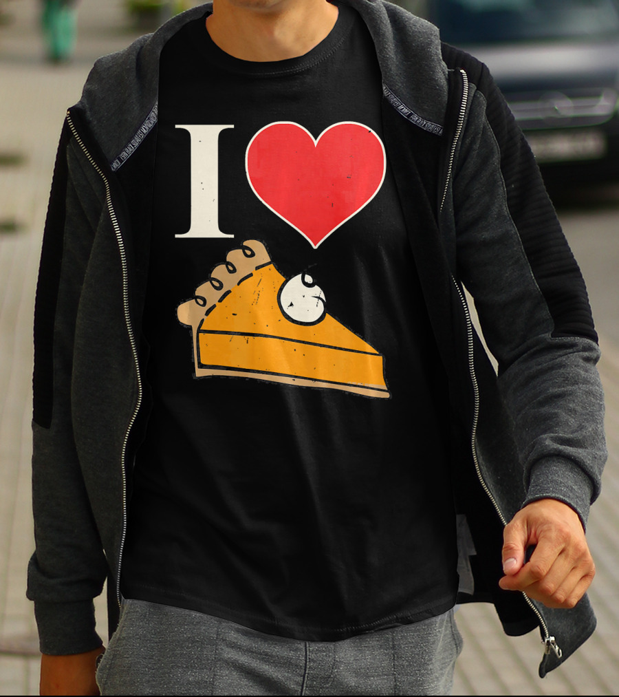 I Love Pumpkin Pie Heart Slice Funny Holiday T-Shirt