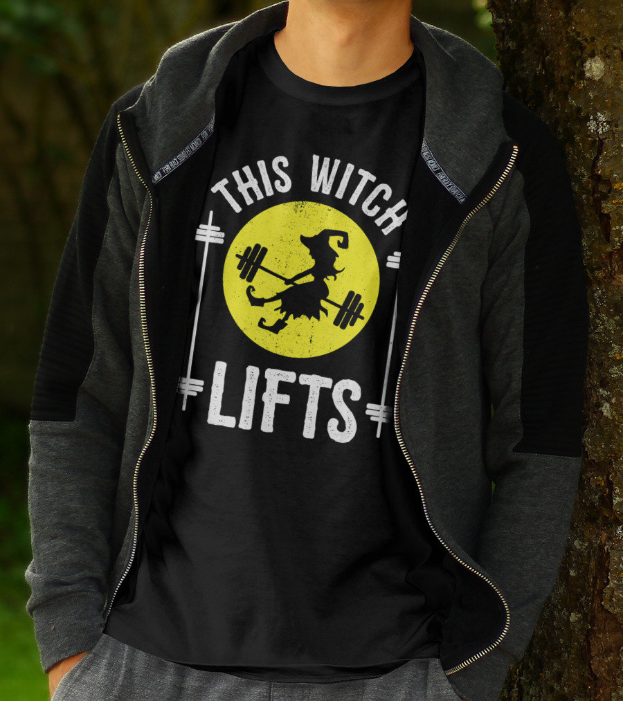 This Witch Lifts Halloween Fitness Barbell T-Shirt