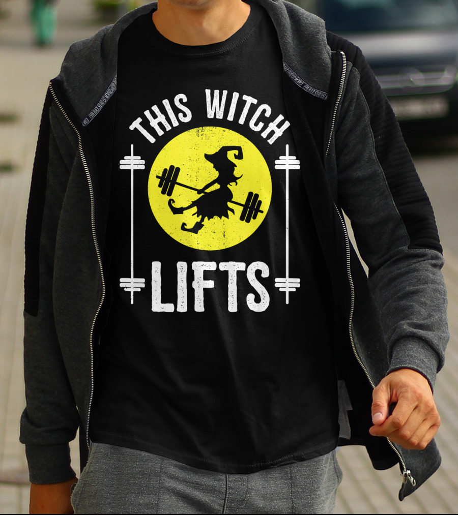 This Witch Lifts Halloween Fitness Barbell T-Shirt