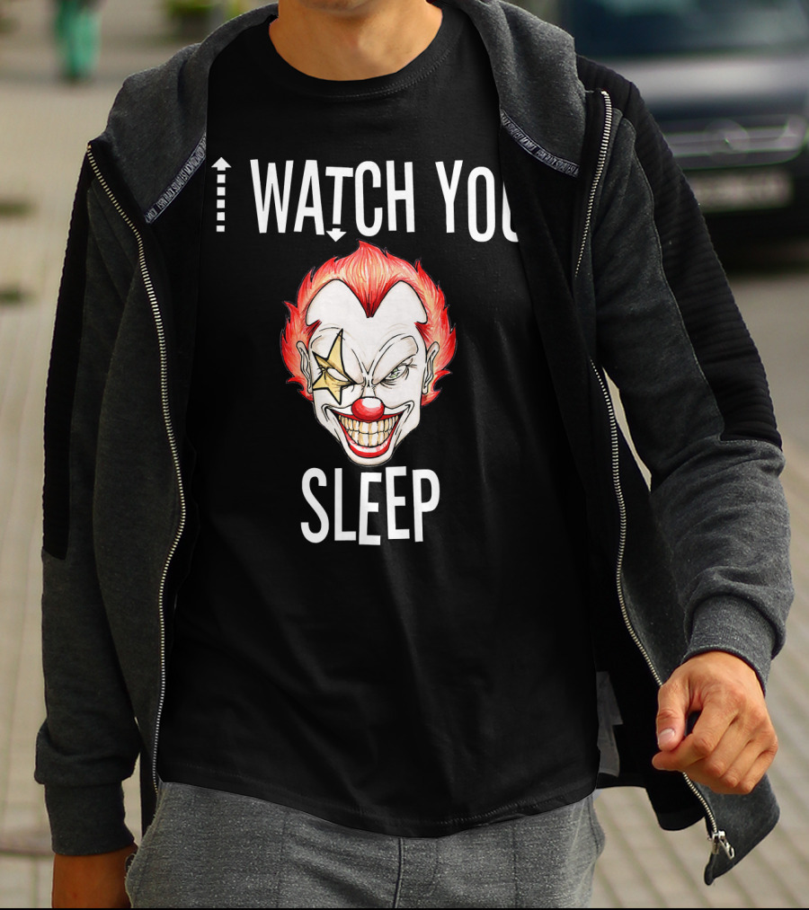 I Watch You Sleep Wicked Killer Clown Halloween T-Shirt