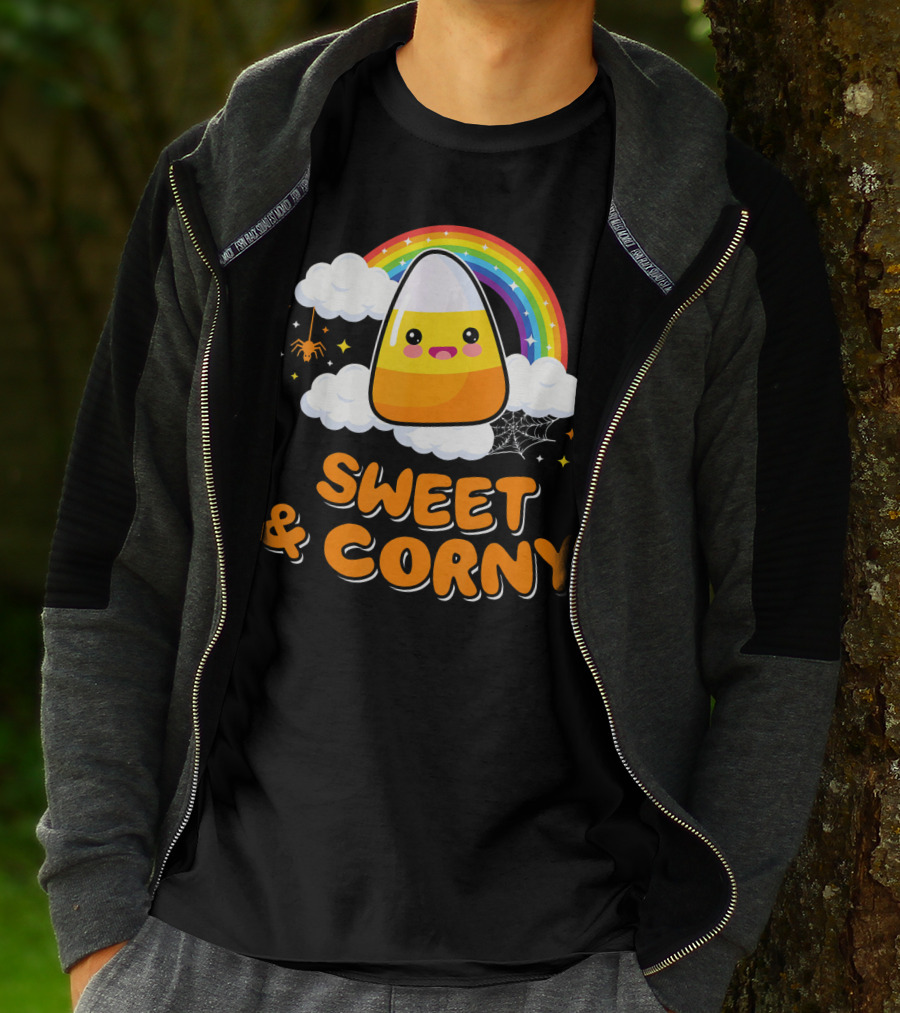 Sweet And Corny Cute Candy Corn Kawaii Halloween T-Shirt