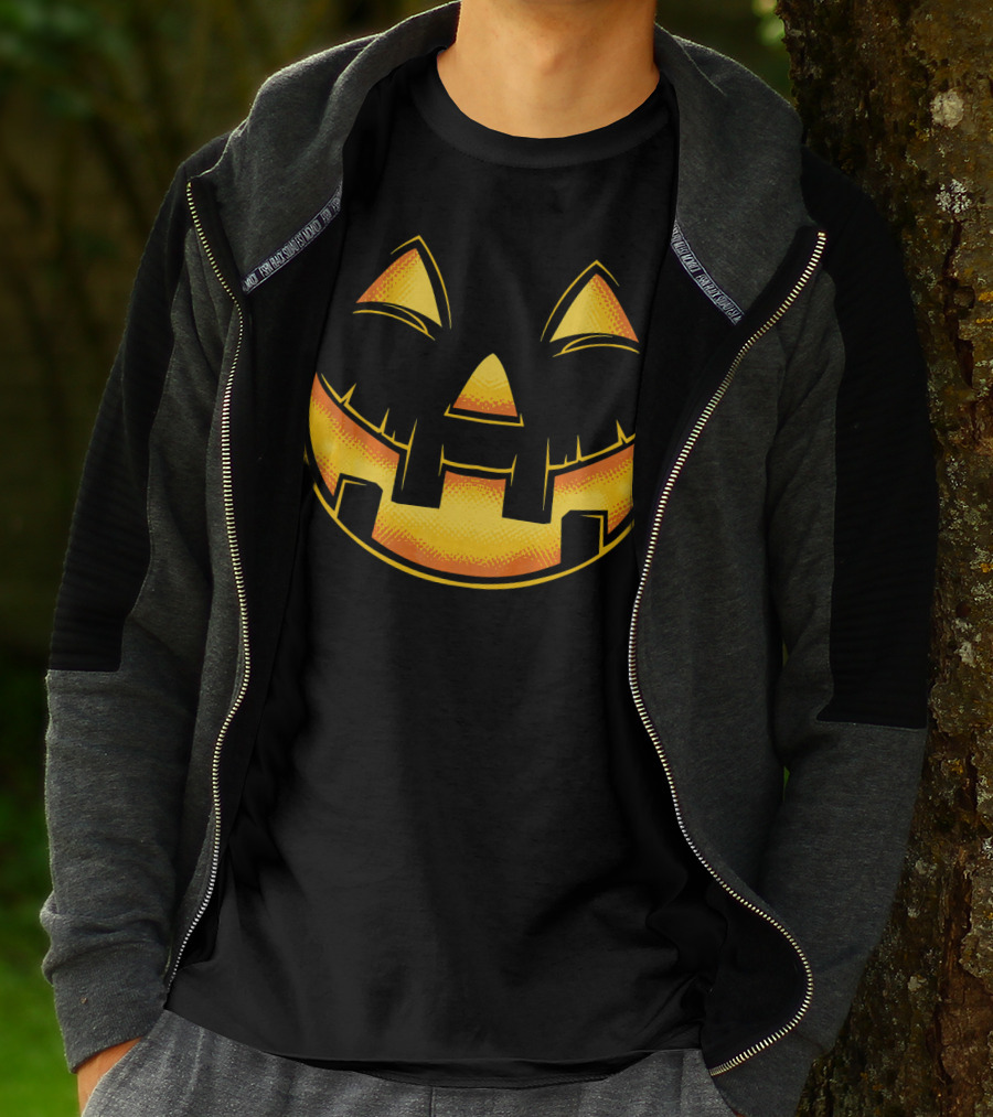 Funny Pumpkin Face Halloween Jack O Lantern T-Shirt