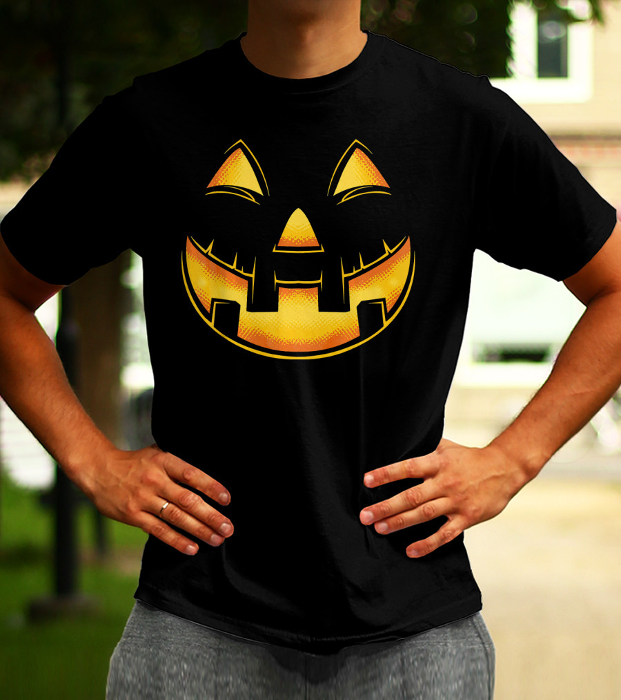 Funny Pumpkin Face Halloween Jack O Lantern T-Shirt
