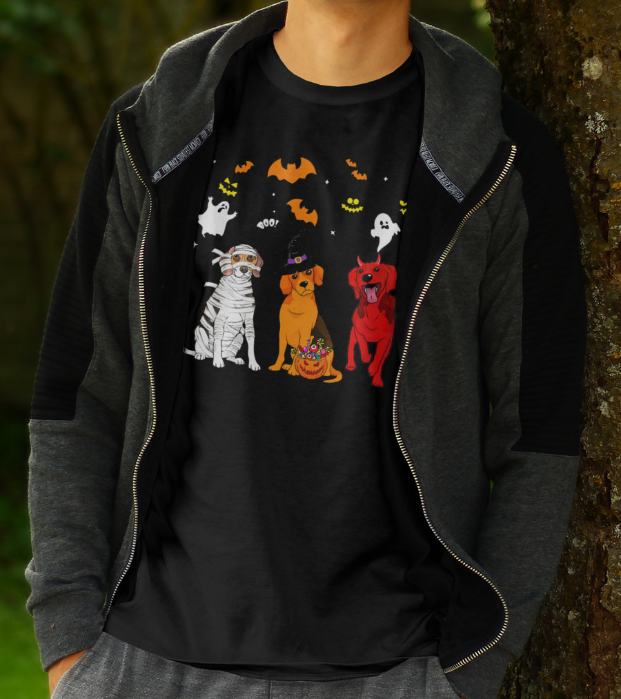 Halloween Beagle Dogs Mummy Witch Ghosts Bats T-Shirt
