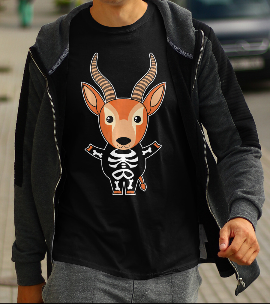 Antelope Skeleton Xray Costume Cute Easy Halloween T-Shirt