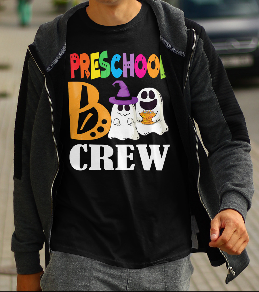 Preschool Boo Crew Smile Ghost Witch Pumpkin T-Shirt