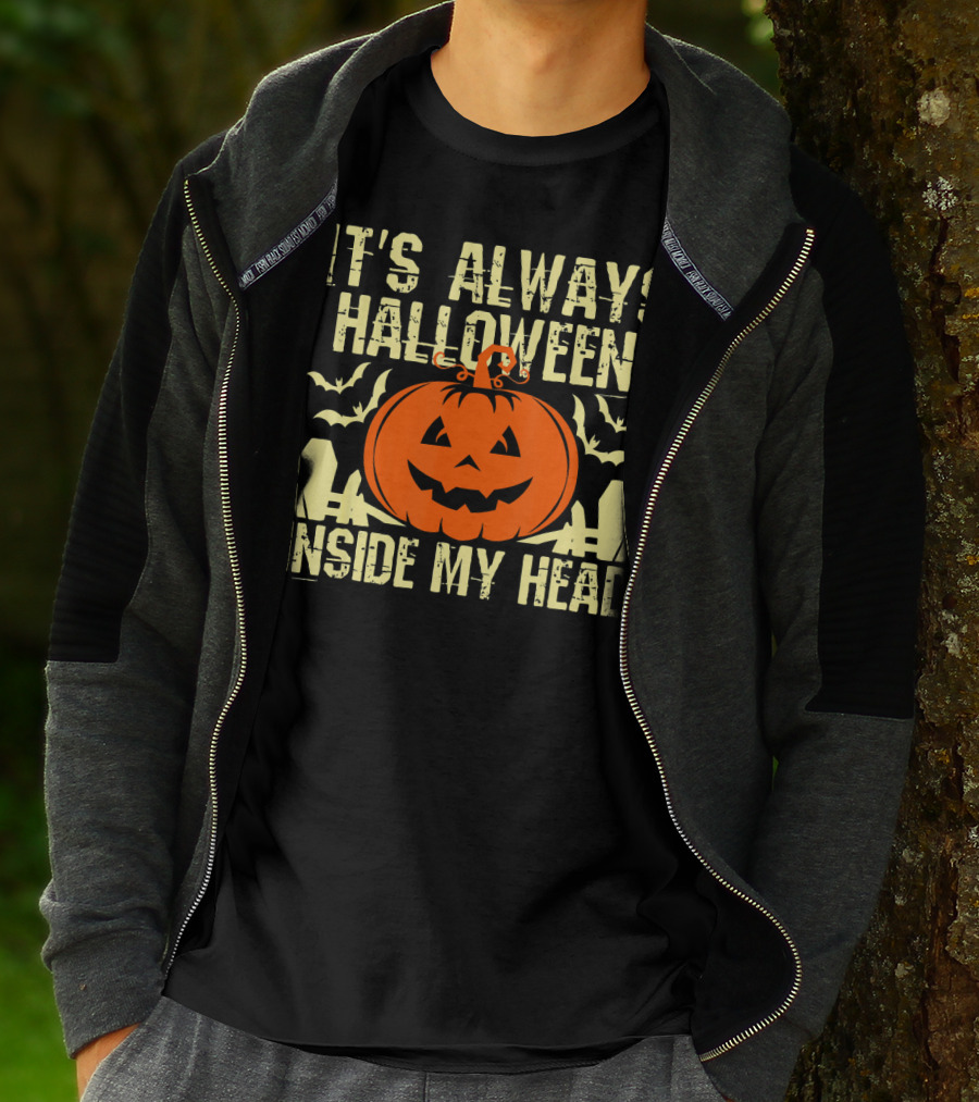 It's Always Halloween Inside My Head Pumpkin T-Shirt