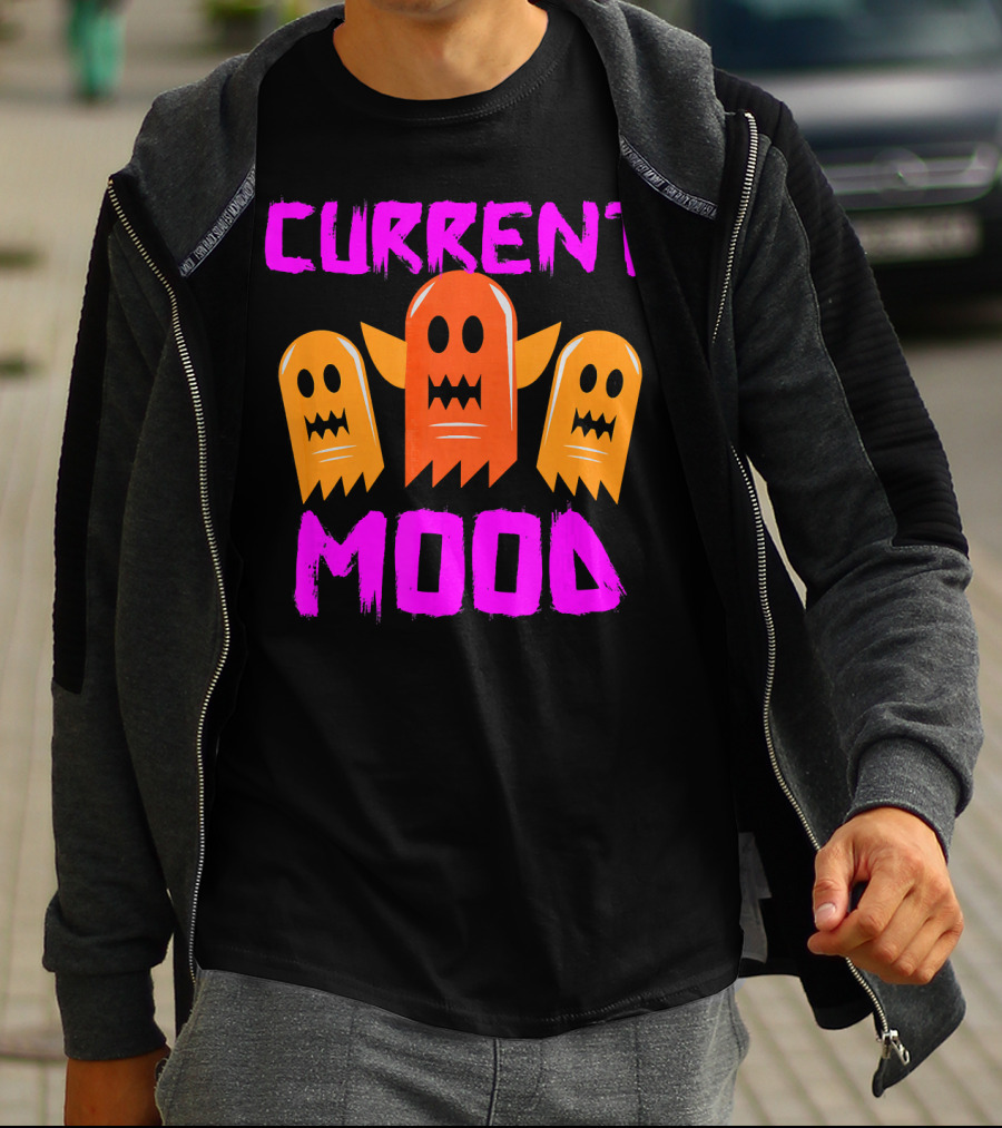 Halloween Current Mood Funny Ghouls Ghost Trio T-Shirt