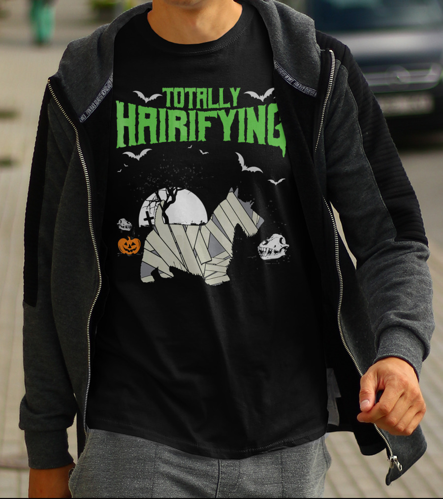 Totally Hairifying Frightening Mummy Sco Halloween Scene T-Shirt