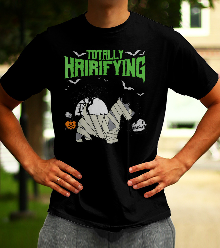 Totally Hairifying Frightening Mummy Sco Halloween Scene T-Shirt