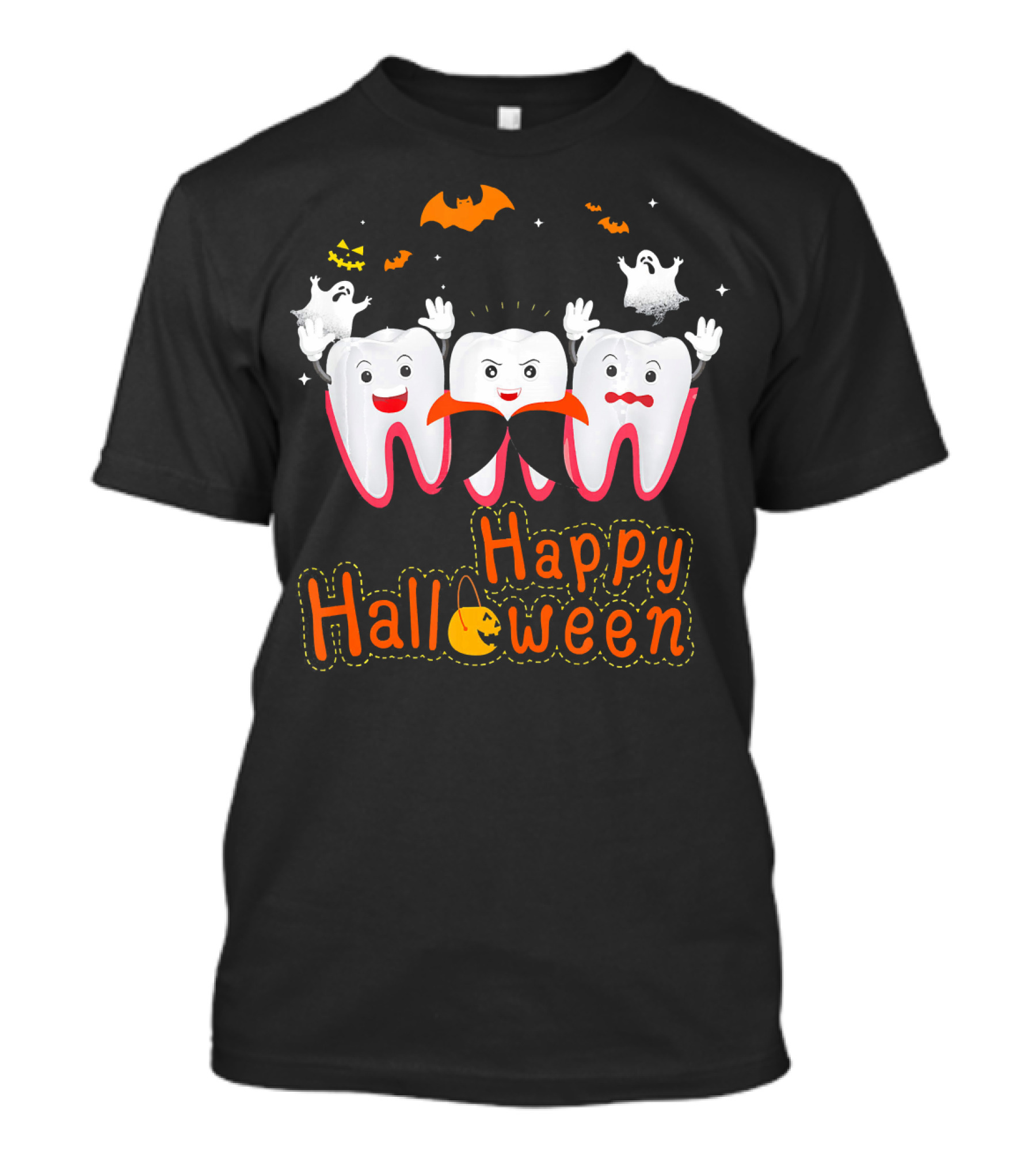 Happy Halloween Funny Ghosts And Teeth T-Shirt
