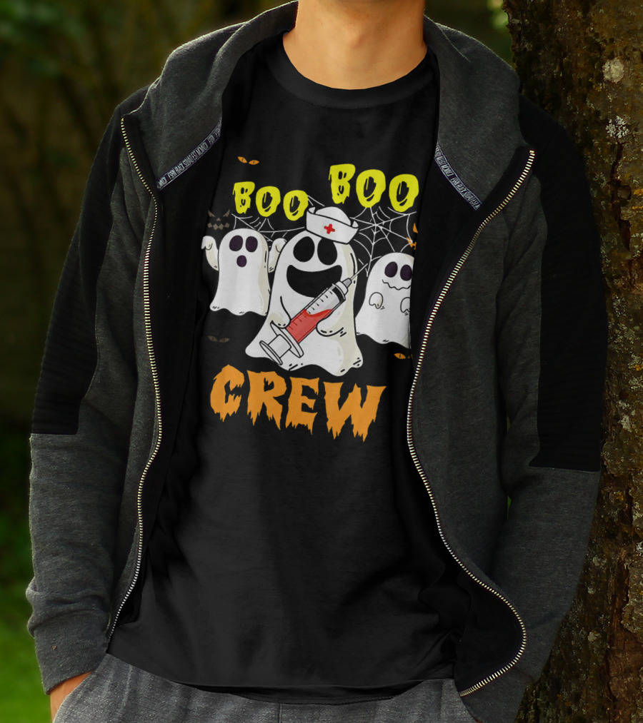 Boo Boo Ghost Nurse Crew Halloween Spooky Nurse Team T-Shirt