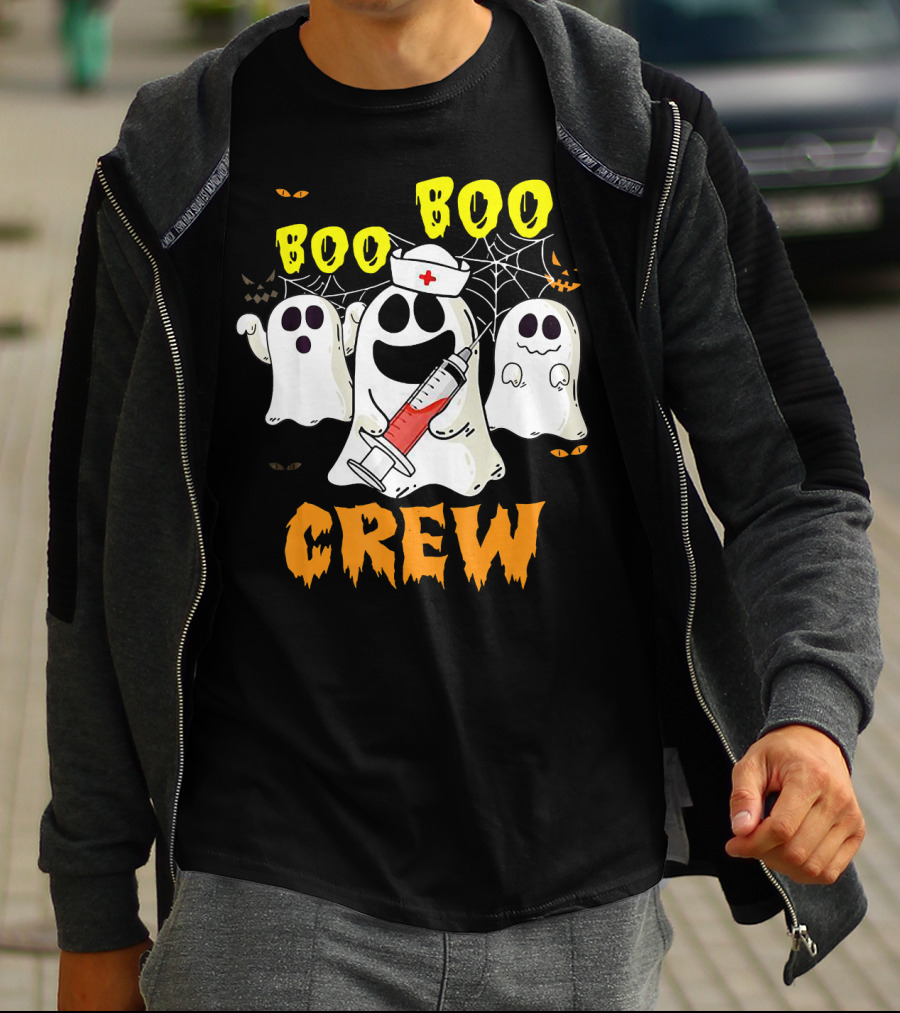 Boo Boo Ghost Nurse Crew Halloween Spooky Nurse Team T-Shirt