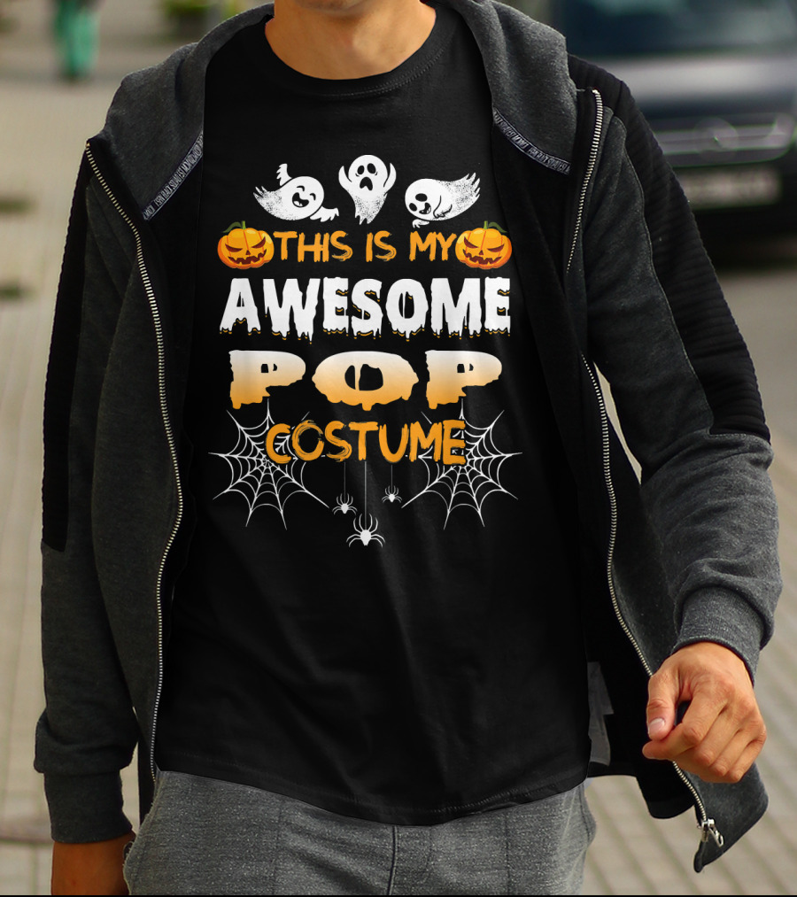 This Is My Awesome Pop Costume Halloween Ghosts Spiders Pumpkins T-Shirt