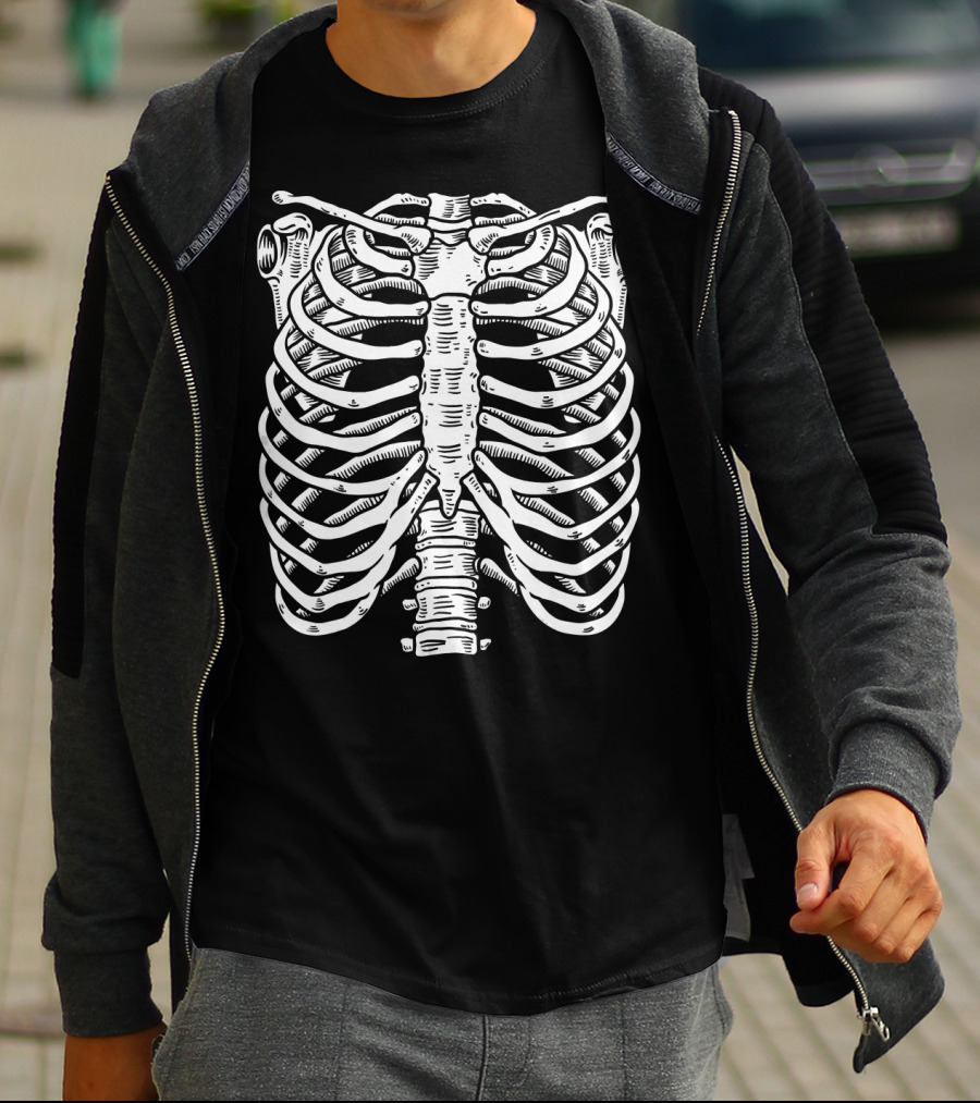 Halloween Skeleton Ribcage Premium Costume T-Shirt