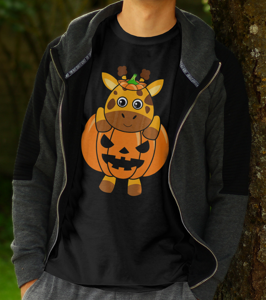 Adorable Giraffe Pumpkin Halloween Costume Body T-Shirt