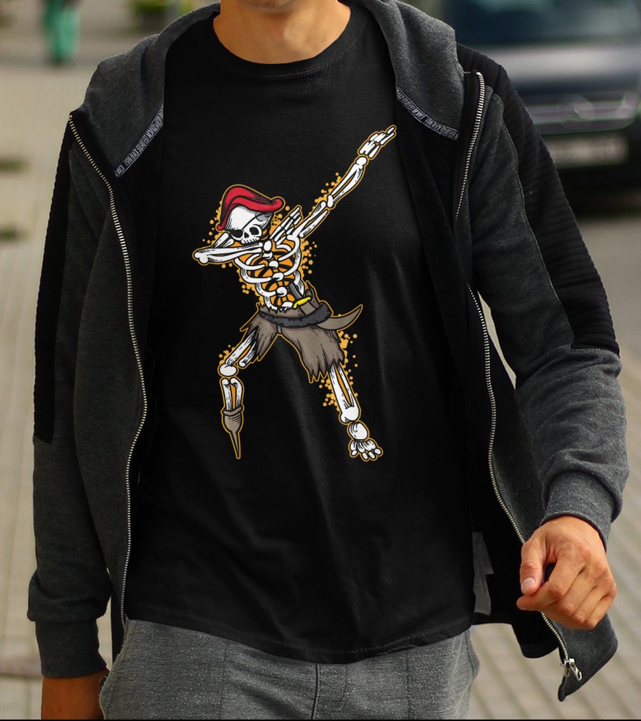 Dabbing Pirate Skeleton Funny Zo T-Shirt