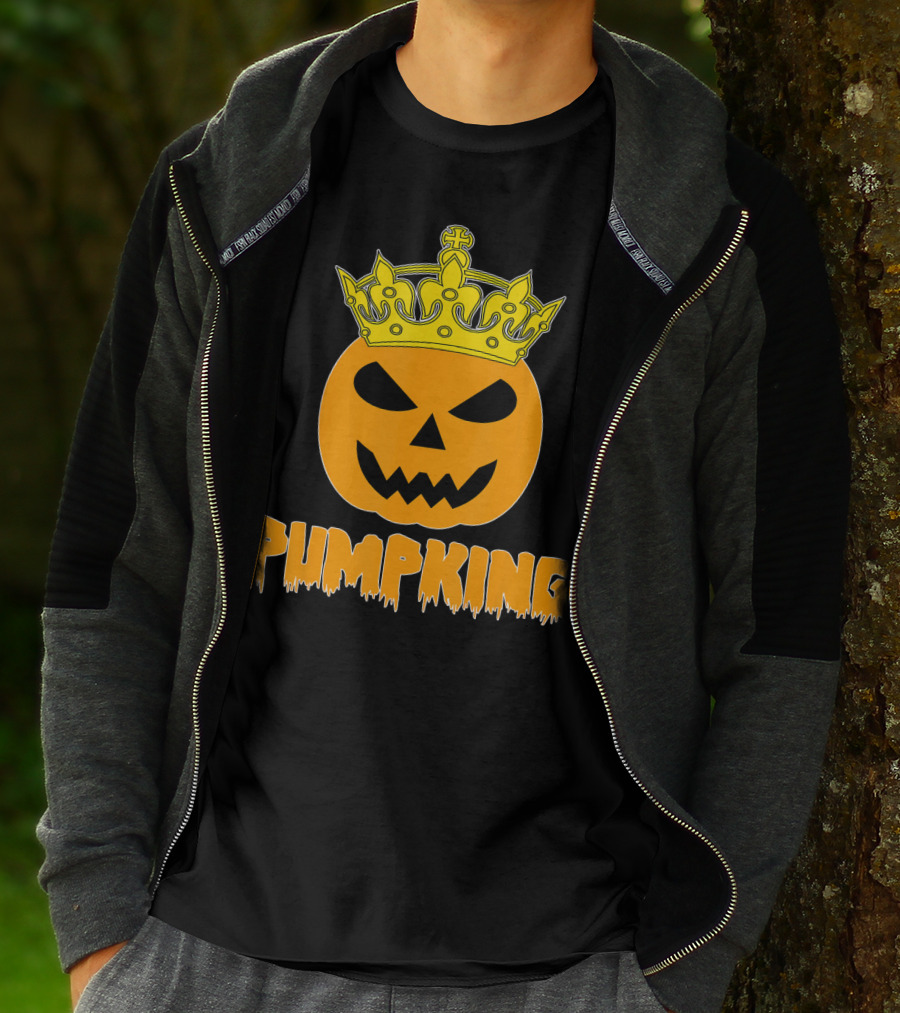 Pumpking Crowned Jack-o'-Lantern Halloween Couple Humor T-Shirt