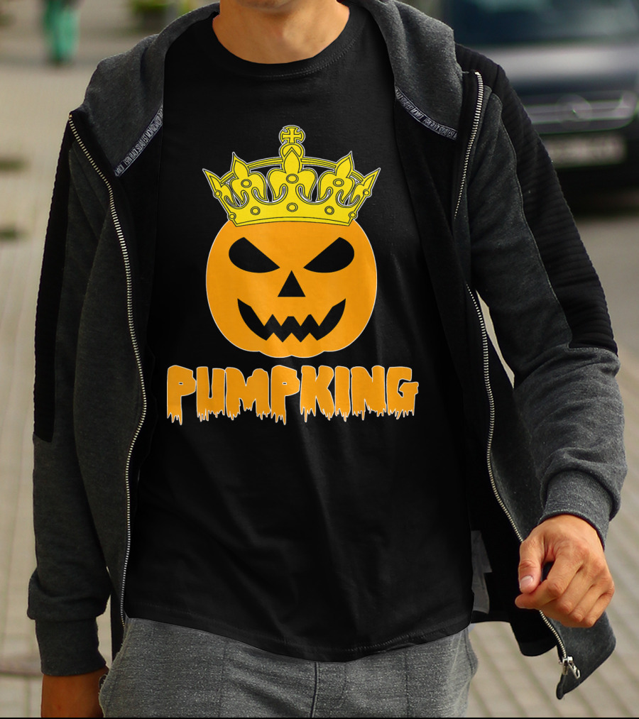Pumpking Crowned Jack-o'-Lantern Halloween Couple Humor T-Shirt