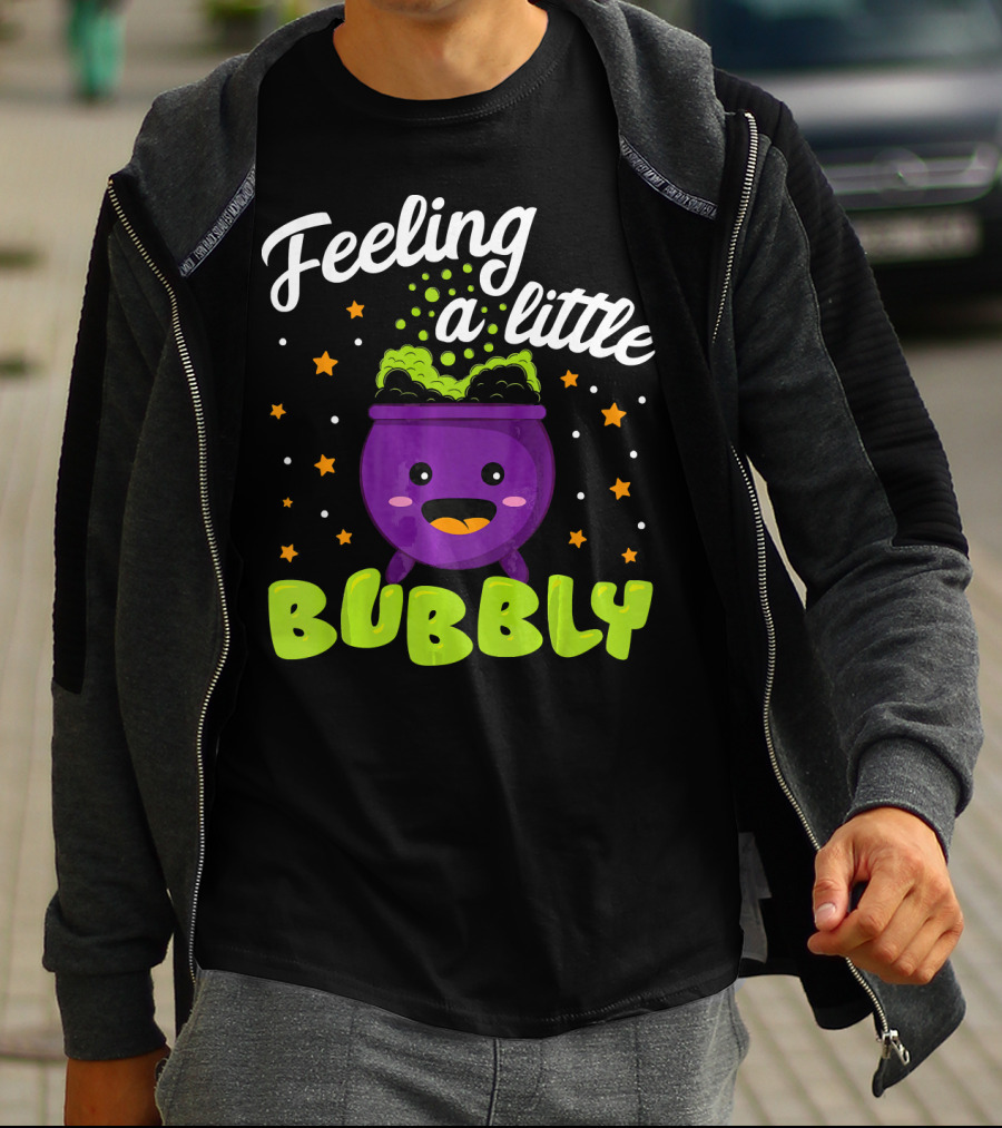 Feeling A Little Bubbly Cute Kawaii Cauldron Halloween Bubble T-Shirt