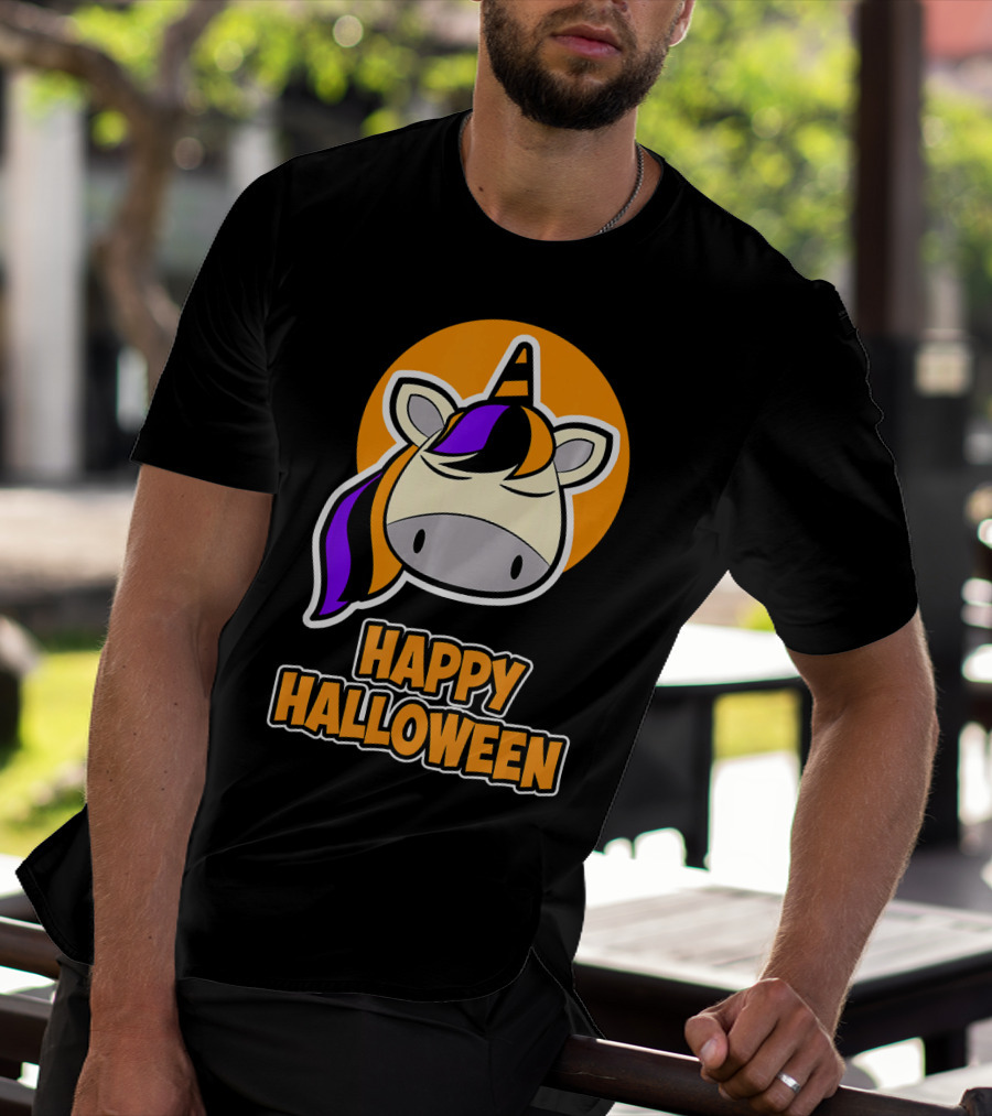 Happy Halloween Colorful Sleeping Unicorn T-Shirt
