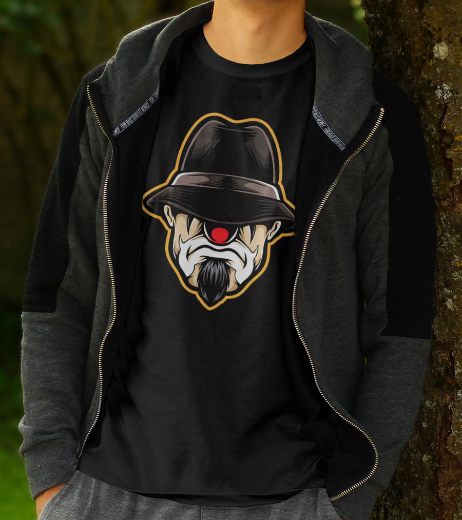 Halloween Scary Clown Cholo Gangster Hat Beard T-Shirt