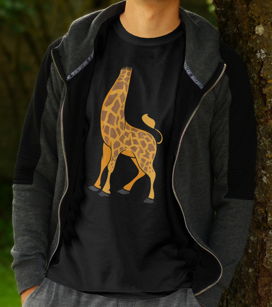 Giraffe In The Style Of A Dinosaur At The Tail End T-Shirt
