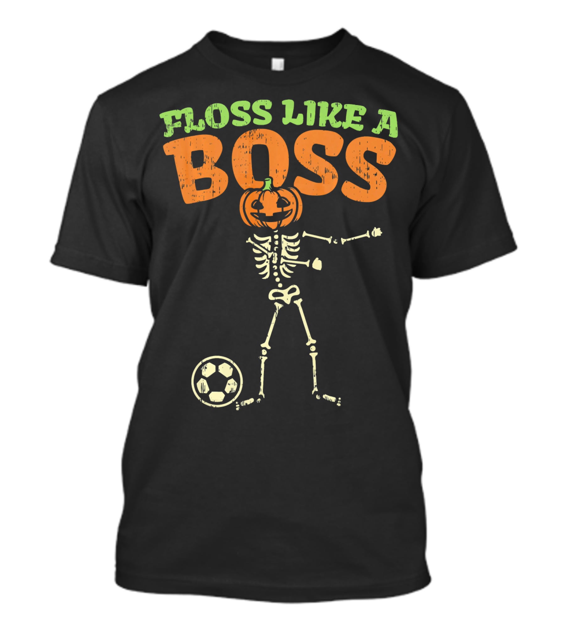 Floss Like A Boss Pumpkin Skeleton Soccer T-Shirt