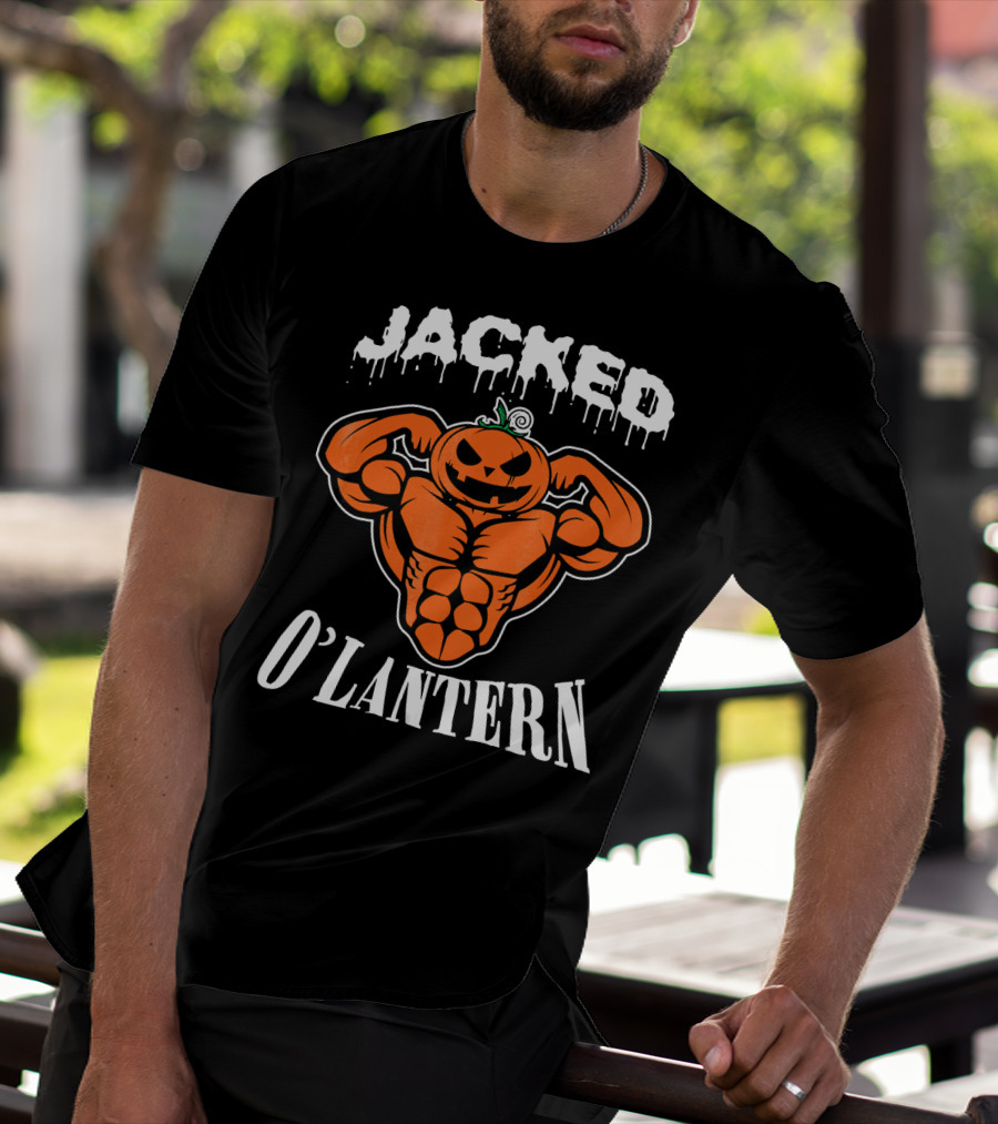 Jacked O'Lantern Cute Smile Pumpkin Strong Gymer T-Shirt