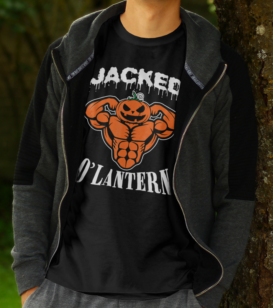 Jacked O'Lantern Cute Smile Pumpkin Strong Gymer T-Shirt