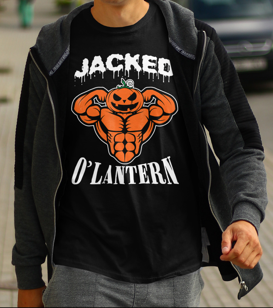 Jacked O'Lantern Cute Smile Pumpkin Strong Gymer T-Shirt
