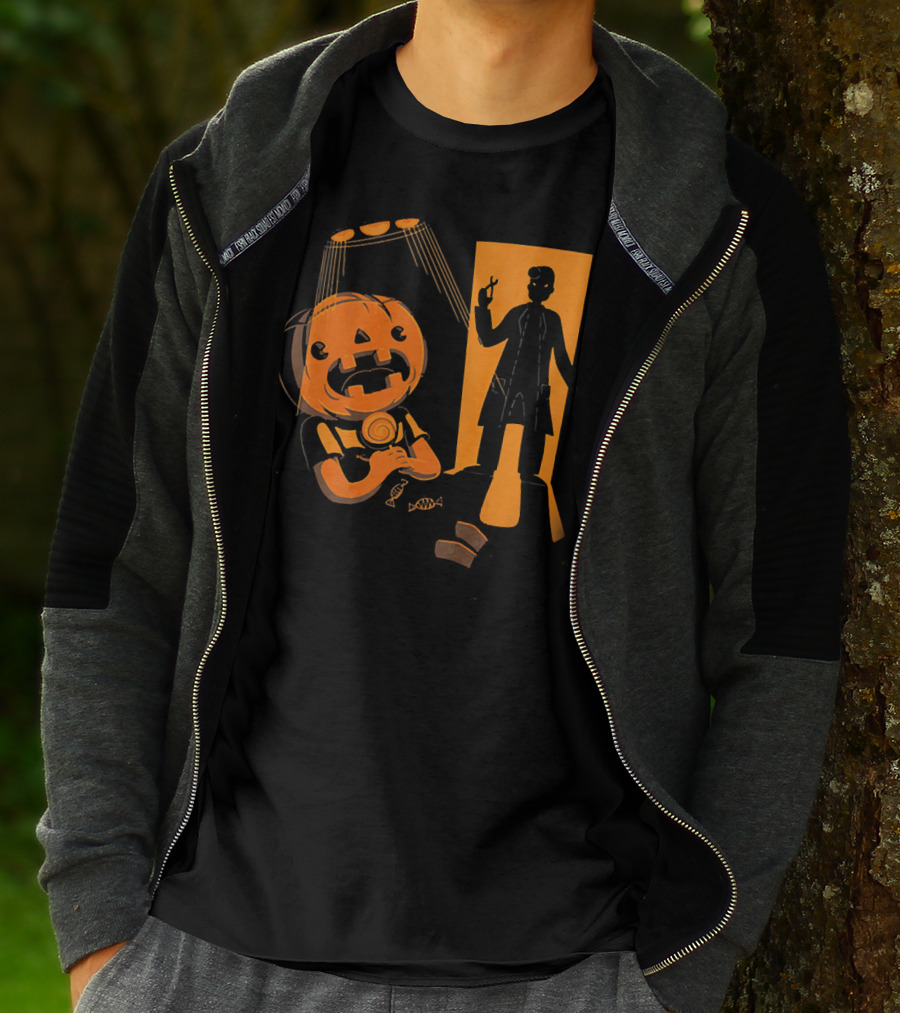 Dentist Halloween Horror Pumpkin Patient Dental Hygienist Shadow T-Shirt