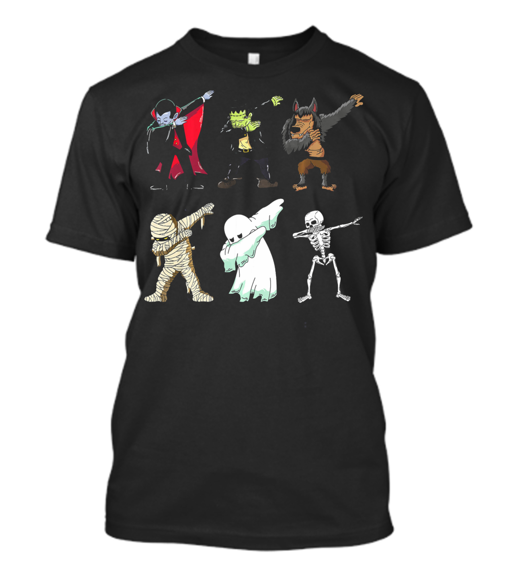 Dabbing Monsters Skeleton Mummy Dracula Frankenstein Werewolf Ghost T-Shirt