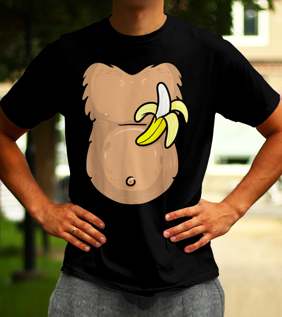 Monkey Costume Banana Belly T-Shirt