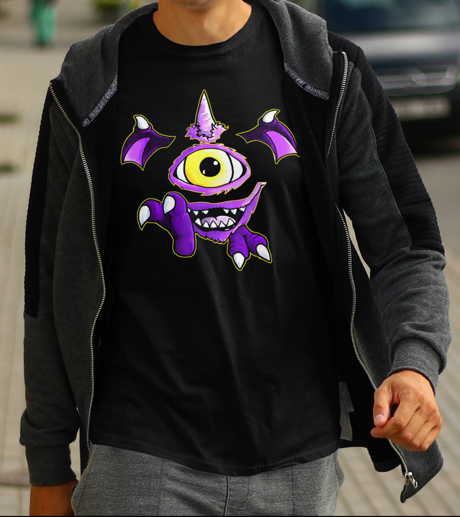Purple People Eater One-Eyed Monster Halloween T-Shirt