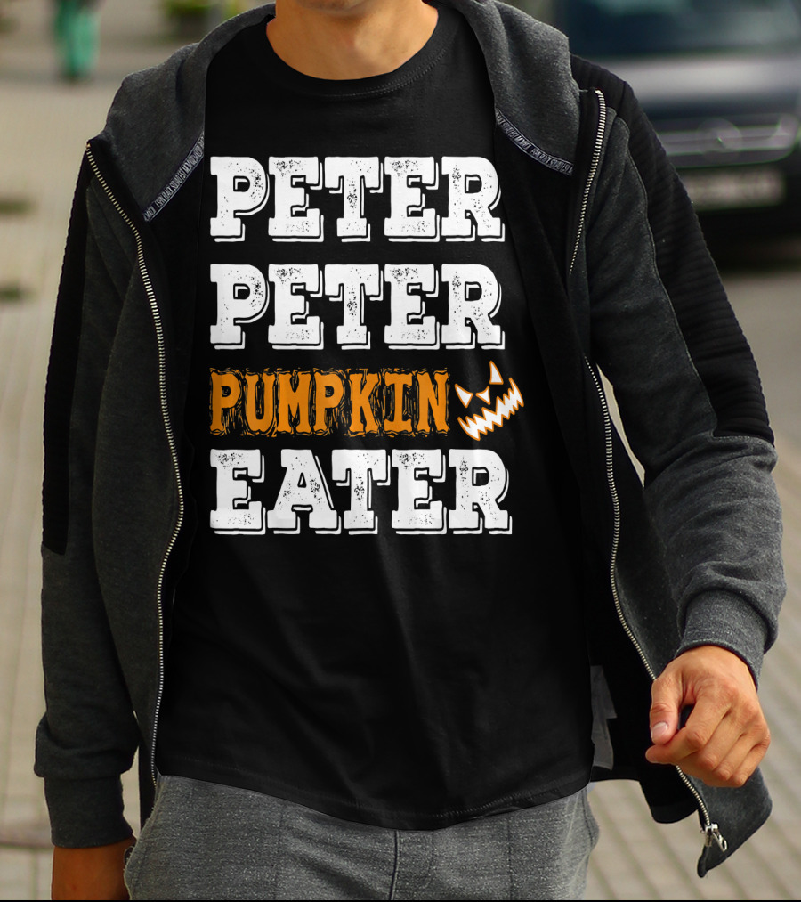 Peter Peter Pumpkin Eater Jack-O'-Lantern Face T-Shirt