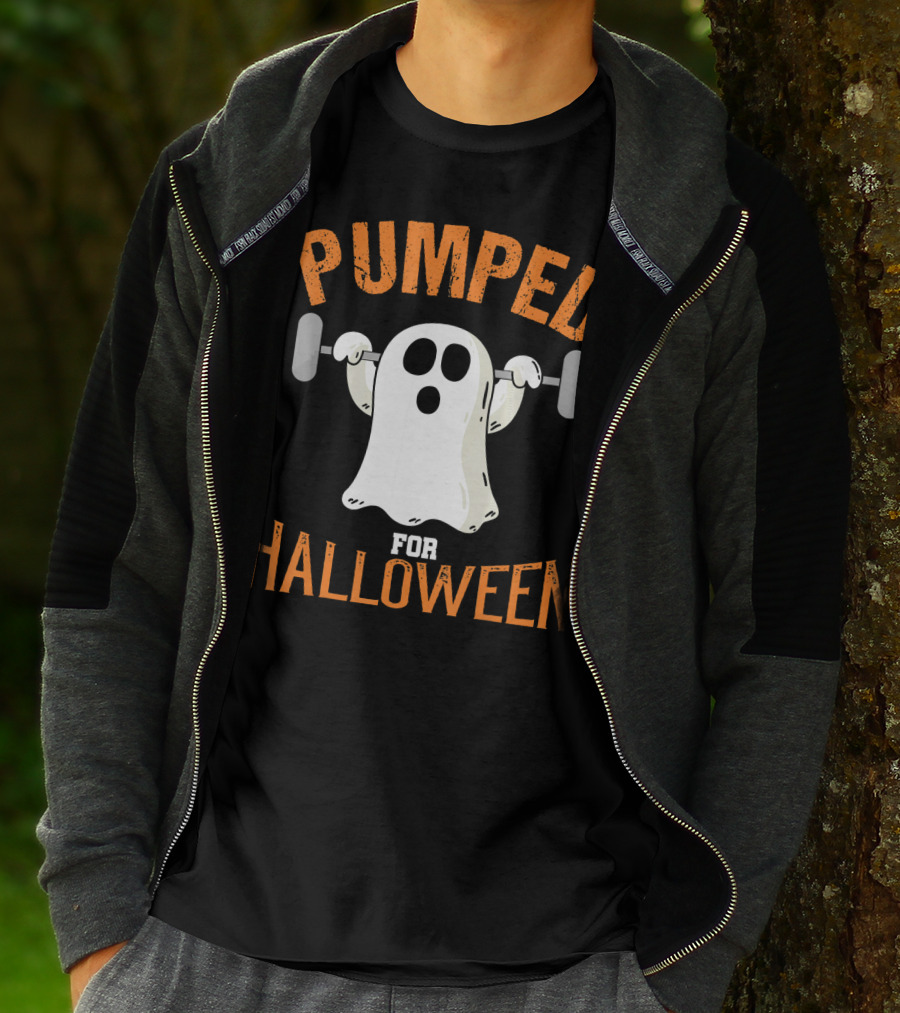 Pumped For Halloween Fitness Ghost T-Shirt