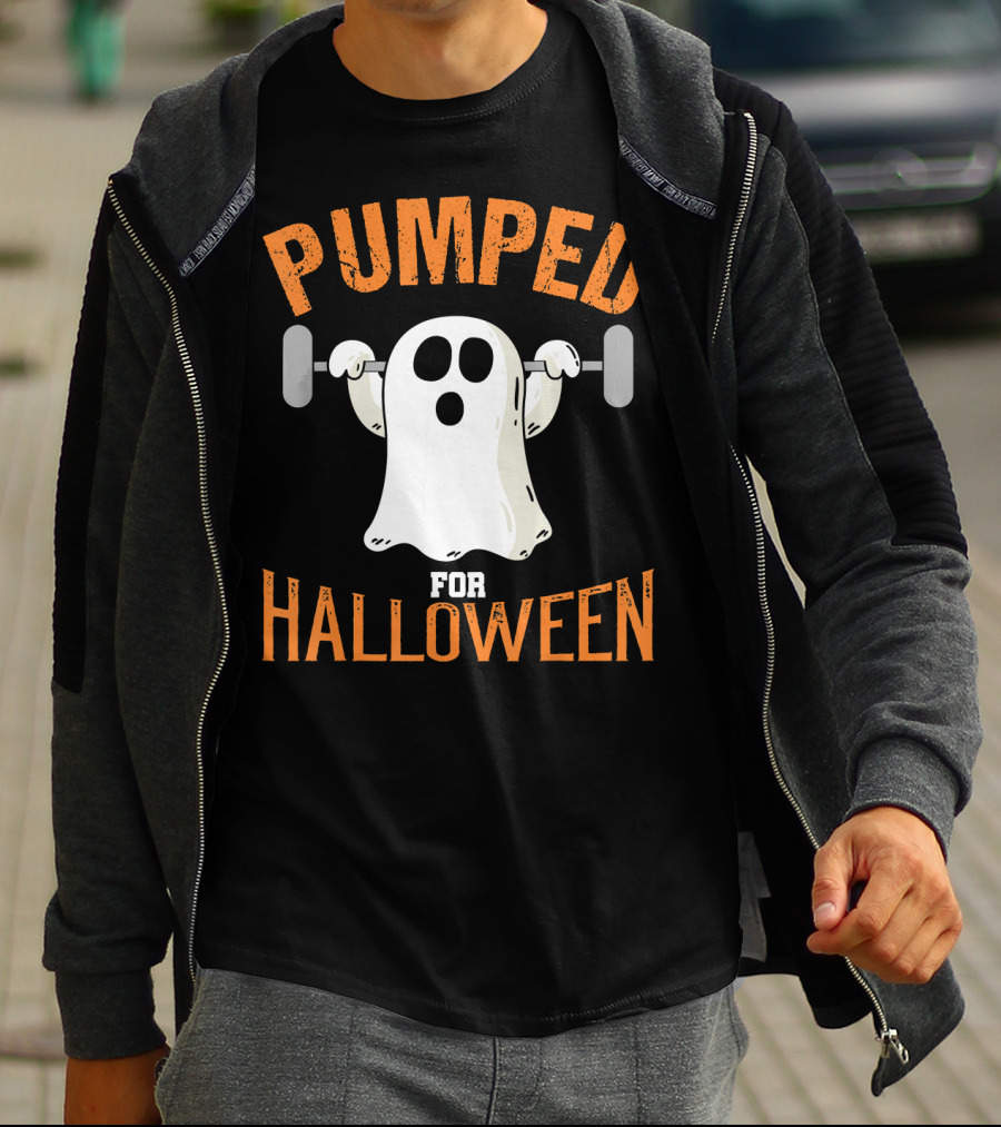 Pumped For Halloween Fitness Ghost T-Shirt