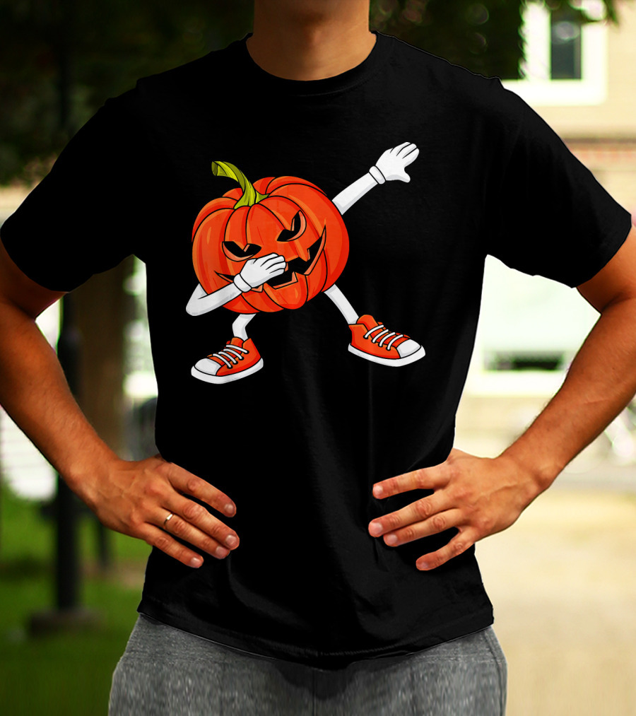 Dabbing Jack O Lantern Pumpkin Dance Pose T-Shirt
