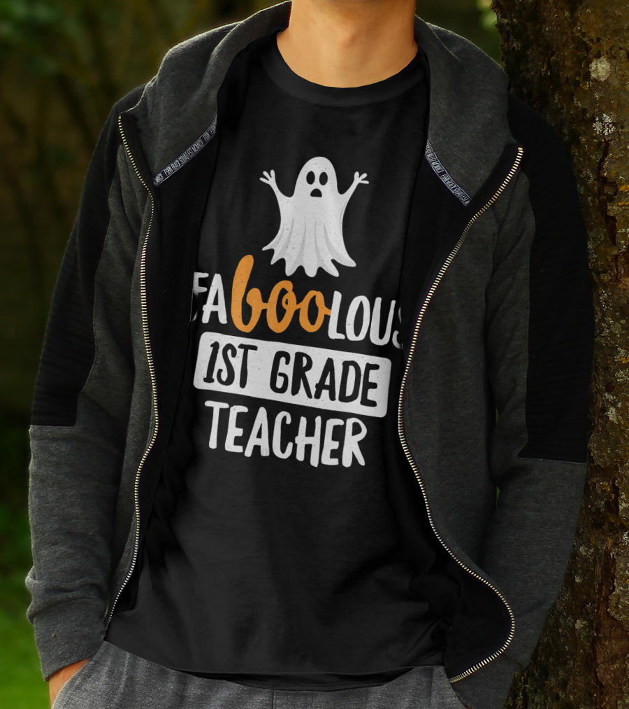 Faboolous 1st Grade Teacher Ghost Halloween T-Shirt