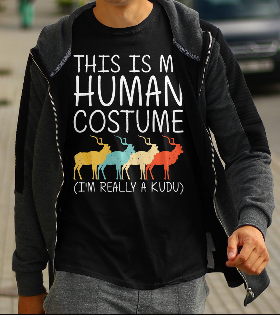 This Is My Human Costume I'm Really A Kudu Halloween Antelope T-Shirt