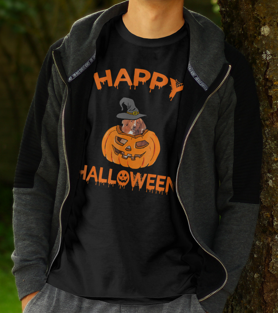 Happy Halloween Nova Scotia Duck Tolling Retriever Pumpkin T-Shirt