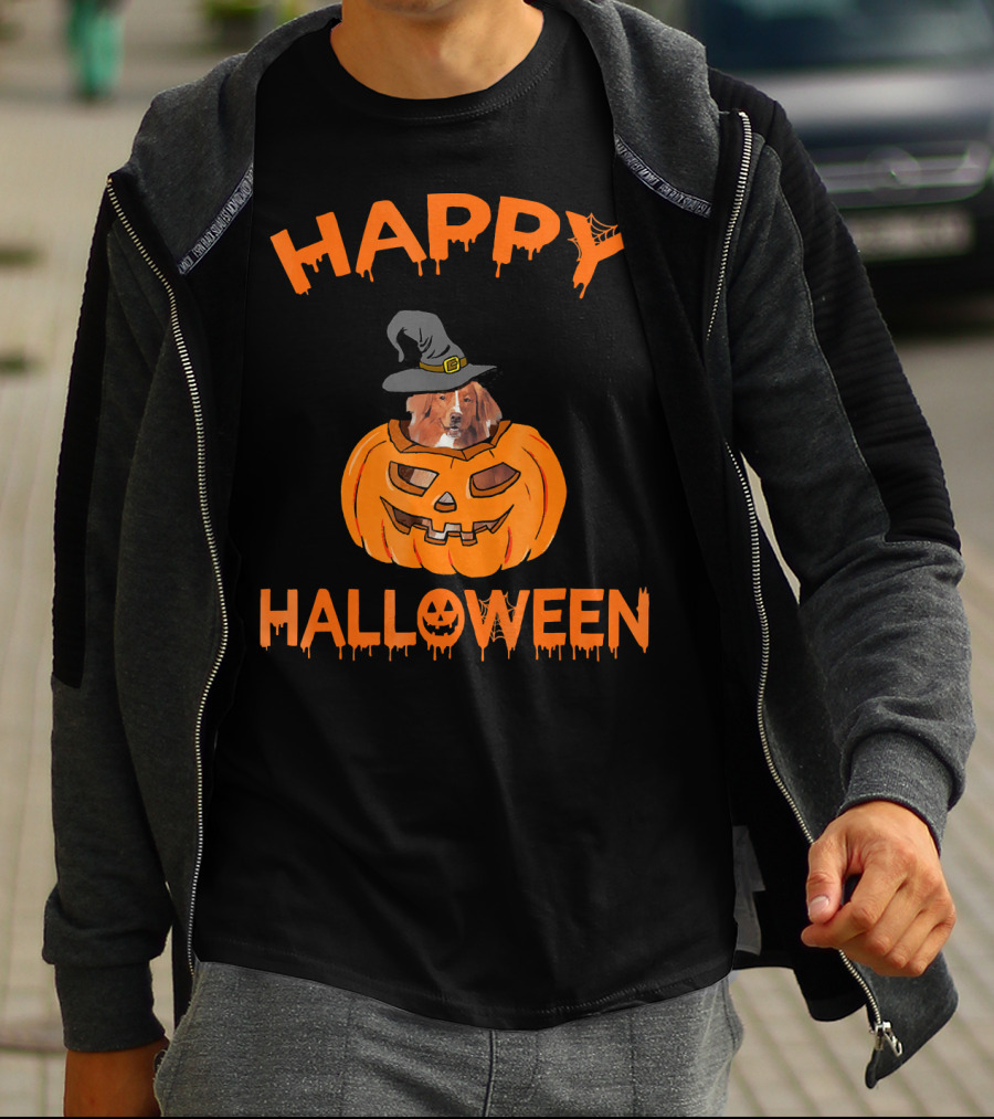 Happy Halloween Nova Scotia Duck Tolling Retriever Pumpkin T-Shirt