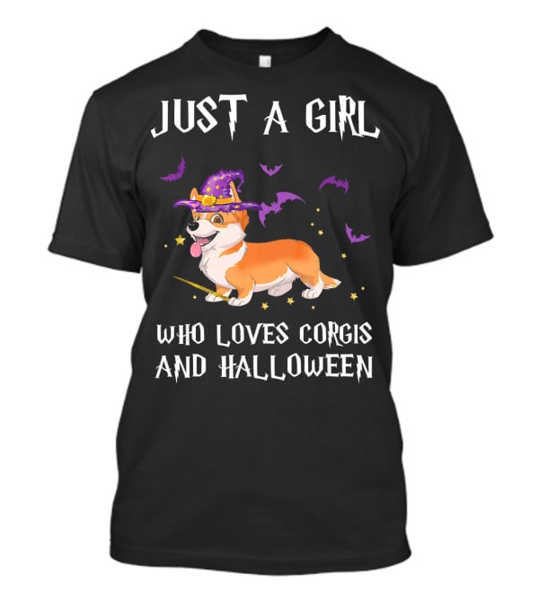 Just A Girl Who Loves Corgis And Halloween T-Shirt